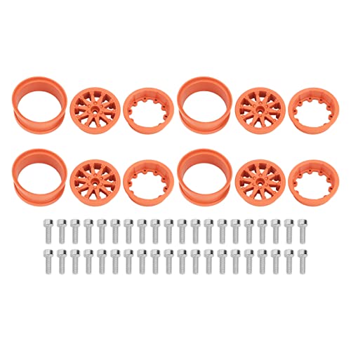 plplaaoo 4Set 2,2 -Zoll -Rad Rim Nylon RC Autorad Rand für axiale SCX10 Wraith RR10 1/10 RC -Autos (Orange) von plplaaoo