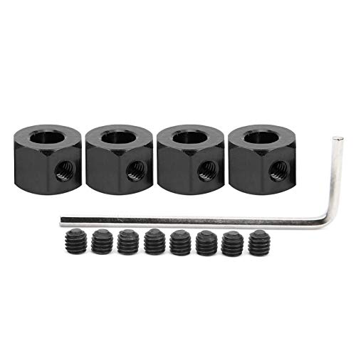plplaaoo 5 mm auf 12 mm Aluminium-Legierung Radverlängerung Sechskant-Nabenadapter für verbesserte Stabilität auf WPL D12 RC Truck und ähnlichen Typen (schwarz) von plplaaoo