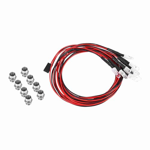 plplaaoo 8LEDS LED Light Set Hochwertiges Bright -Scheinwerfer -Rücklicht -Kit für 1/10 RC -Auto -LKW -Crawler umfasst 4 weiße LEDs und 4 rote LEDs, die Sich perfekt zur Verbesserung Ihres von plplaaoo