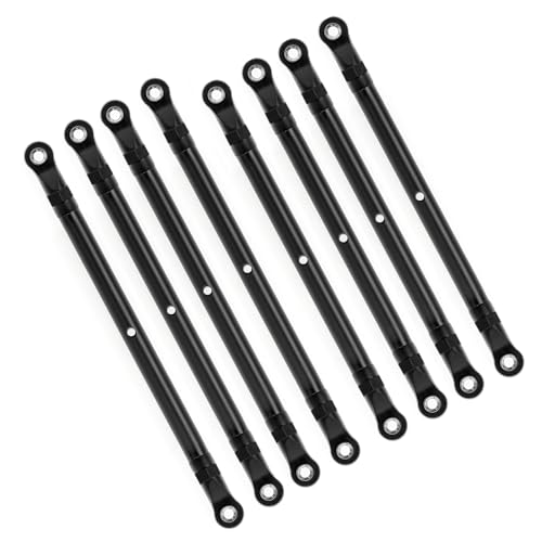 plplaaoo Aluminiumlegierungs -Bindungs ​​-Stange -Kit -Premium -Aufhängung Upgrade für Axial 1/10 SCX10 313 mm Radstand Fernbedienung Crawler CAR 8PCS Schwarz (Schwarz) von plplaaoo