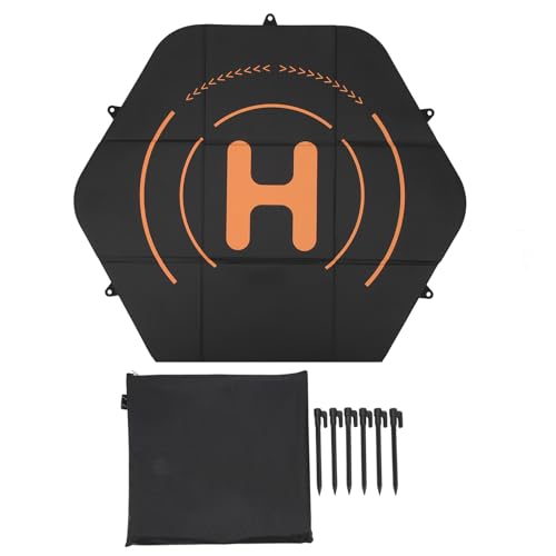 plplaaoo Drohnen-Landeplatz, doppelseitig, wasserdicht, Leder, Silikon, sechseckig, schnell zusammenklappbar, Schutzmatte mit Bodennägeln für 3 Pro Phantom, Autel EVO -Serie, Schwarz, 80 plplaaoo Drohnen-Landeplatz, doppelseitig, wasserdicht, Leder, Silikon, sechseckig, schnell zusammenklappbar, Schutzmatte mit Bodennägeln für 3 Pro Phantom, Autel EVO -Serie, Schwarz, 80 von plplaaoo