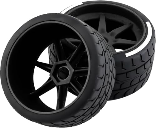 plplaaoo Fernbedienungsauto -Reifen Hochleistungs -Upgrade 17mm Rad HEX -Ersatz für ARMA 1/7 Verbrechen Modell GT RC Racing Drift Gummi 4pcs (Schwarz) von plplaaoo