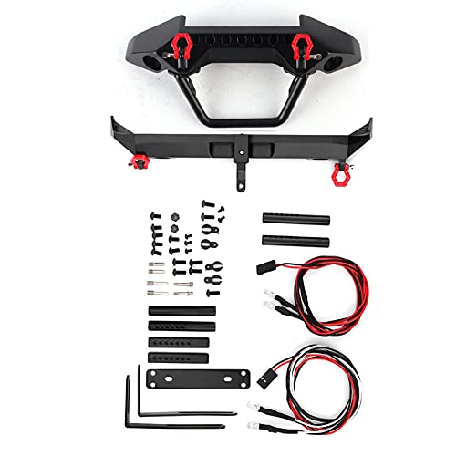 plplaaoo Metall RC -Auto vorne Heckstoßstangen mit LED -Leuchten für axiale SCX10 90046 RC -Autozubehör von plplaaoo