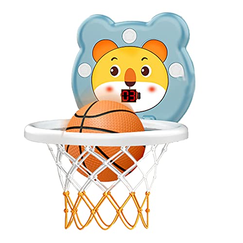 plplaaoo Mini Basketball Hoop Set mit Saugnapfbecher Punch Infrarot Induktion Faltbare Kinder Basketball Hoop mit Ball Indoor Outdoor Spielen Bauchmuskeln 11,4 Zoll (Blaues Basketballbrett) von plplaaoo