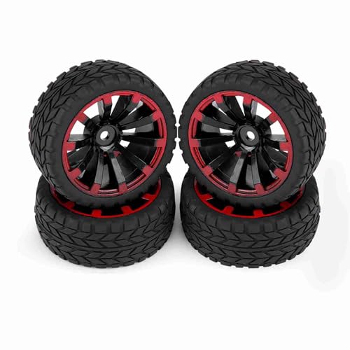 plplaaoo Off -Straße RC Tyres Racing Car Hochleistungs -Gummi -Reifen -Set Maximal Grip für 1/10 Skala Fahrzeug Schwarz 4pcs (Weizenohren und fetale Blüten) von plplaaoo