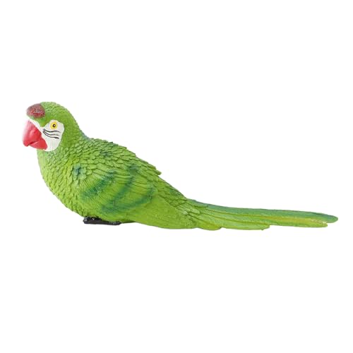plplaaoo Papageien -Figur handgemalktes Harz Papageien -Skulptur Lebendes lebensecht wandmontiertes für Hausgartenfotografie Prop 11.4in (Grün) von plplaaoo