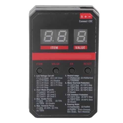 plplaaoo RC -Auto -LED -Programmkarte Hochqualität Haltbar einfach zu bedienen Programmierwerkzeug für Raketen V2 ESC 45A 60A 80A 120A 150A bürstenfreie wasserdichte ESC Black plplaaoo RC -Auto -LED -Programmkarte Hochqualität Haltbar einfach zu bedienen Programmierwerkzeug für Raketen V2 ESC 45A 60A 80A 120A 150A bürstenfreie wasserdichte ESC Black von plplaaoo