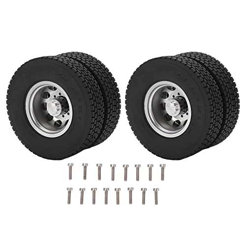 plplaaoo RC-Car-Hinterreifen, 2 Stück Gummi für 1/14 Anhänger-LKW, Upgrade-Zubehör mit Stabiler Leistung und einfacher Installation plplaaoo RC-Car-Hinterreifen, 2 Stück Gummi für 1/14 Anhänger-LKW, Upgrade-Zubehör mit Stabiler Leistung und einfacher Installation von plplaaoo
