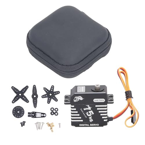 plplaaoo RC Digitales Servo High Drehmoment Wasserdicht alle Metallausrüstungslenkscheiben 75 kg 180 Grad Kontrollwinkel für 1/10 1/8 1/5 RC -Auto -Roboter Schwarz 40x20x41mmmm plplaaoo RC Digitales Servo High Drehmoment Wasserdicht alle Metallausrüstungslenkscheiben 75 kg 180 Grad Kontrollwinkel für 1/10 1/8 1/5 RC -Auto -Roboter Schwarz 40x20x41mmmm von plplaaoo