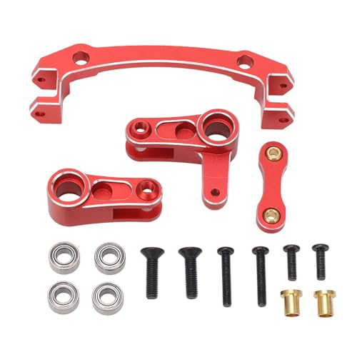 plplaaoo RC Lenkung Bell Crank Servo Saver Aluminium Legierung Hochleistungs-Lenk Glocke verbesserte Steuerung für ARRMA 1/8 Mojave 4 X4 4S BLX RC Auto Upgrade Teile (Rot) von plplaaoo