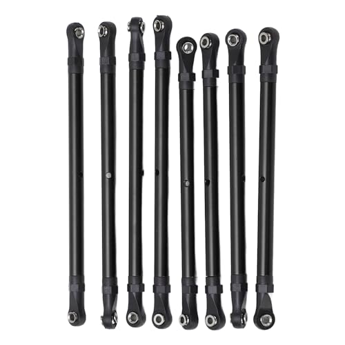 plplaaoo RC Link Rod Kit Hochleistungs -Aluminium -Legierungs -Legierungsstab -Bindungsstab -Upgrade -Teile für SCX10 313mm 1/10 Radstand Chassis 8pcs (Schwarz) von plplaaoo