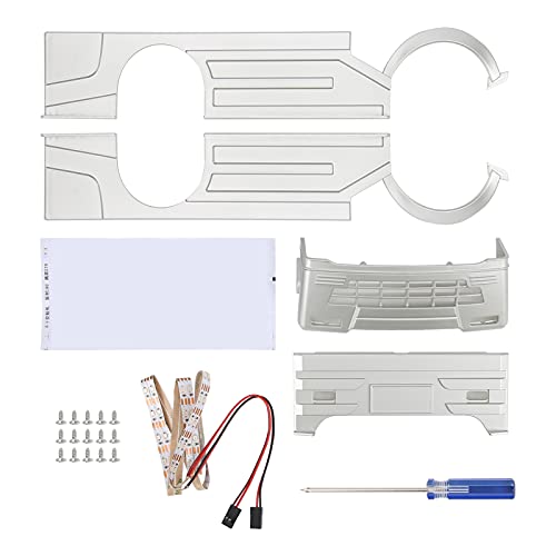 plplaaoo RC Wide Body Kit Große umgebende Abdeckung LED -Lichtmodifikation Kits für WPL D12 RC -LKW Silber Hochwertige ABS -Kunststoff langlebig leicht zu installieren Kühl Upgrade -Zubehör (Gelb) von plplaaoo
