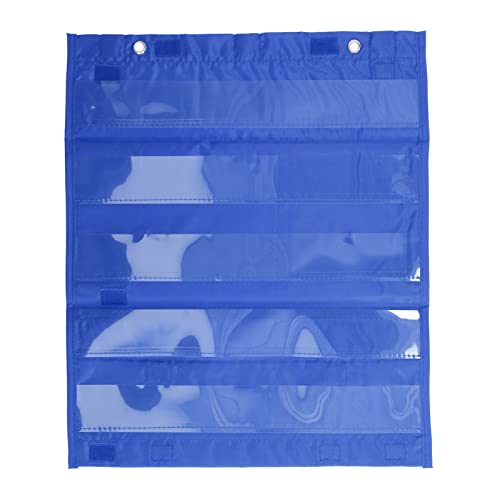 plplaaoo Transparente Taschen, Durchsichtige Taschen, Worttabelle, Klassenzimmer-Organisation, Magnetische Taschentabelle Für Schüler, 5 Reihen Transparente Taschen, Zeitplan-Taschentabelle (Blau) von plplaaoo