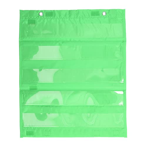 plplaaoo Transparente Taschen, Durchsichtige Taschen, Worttabelle, Klassenzimmer-Organisation, Magnetische Taschentabelle Für Schüler, 5 Reihen Transparente Taschen, Zeitplan-Taschentabelle (Grün) von plplaaoo