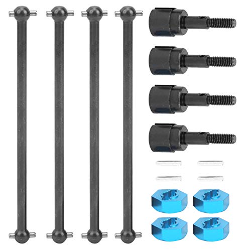 plplaaoo Universal Antriebswelle RC Antriebswelle RC Autoantriebswelle Hochwertiges ausgewogenes Design Einfach Installation für HSP 94111 94108 1/10 RC Model Auto Schwarz Silber Metall 90 (Schwarz) von plplaaoo