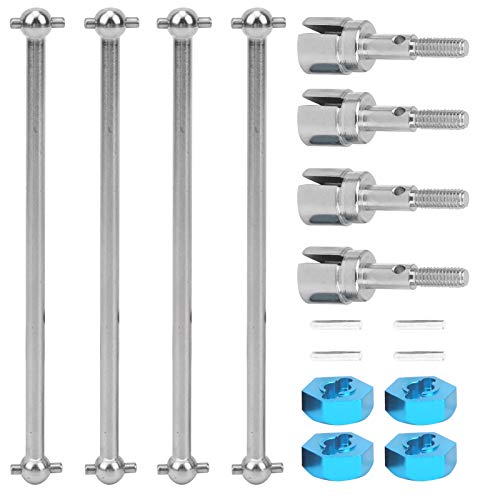 plplaaoo Universal Antriebswelle RC Antriebswelle RC Autoantriebswelle Hochwertiges ausgewogenes Design Einfach Installation für HSP 94111 94108 1/10 RC Model Auto Schwarz Silber Metall 90 (Silber) von plplaaoo