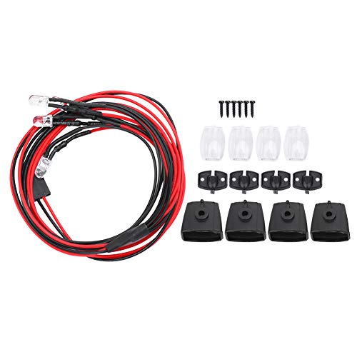 plplaaoo Universal LED -Licht mit Lampenschatten hoher Helligkeit 4LED für TRXAaxs TRX4 SCX10 D90 1/10 RC Crawler -Auto Schwarzer weißer Gummi Plastik 22mm 17mm 21g (Rechteckig) von plplaaoo