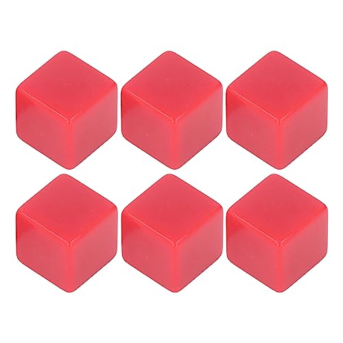 plplaaoo würfel Set 6PCs Rechtswinkel Kunststoff hexaaeders Würfel für DIY Crafts Brettspiele Mathematikunterricht Klassenzimmer Party Spaß (Rot) von plplaaoo