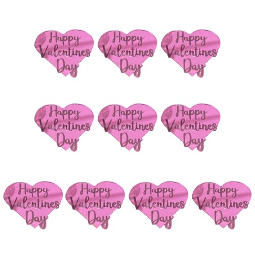 pofluany Valentinstag-Topper, reflektierende Würfel, herzförmige Schilder mit Spiegelgravur für Cupcake-Topper, Valentinstag, geruchlos, Kuchendekorationszubehör, 10 Stück A pofluany Valentinstag-Topper, reflektierende Würfel, herzförmige Schilder mit Spiegelgravur für Cupcake-Topper, Valentinstag, geruchlos, Kuchendekorationszubehör, 10 Stück A von pofluany