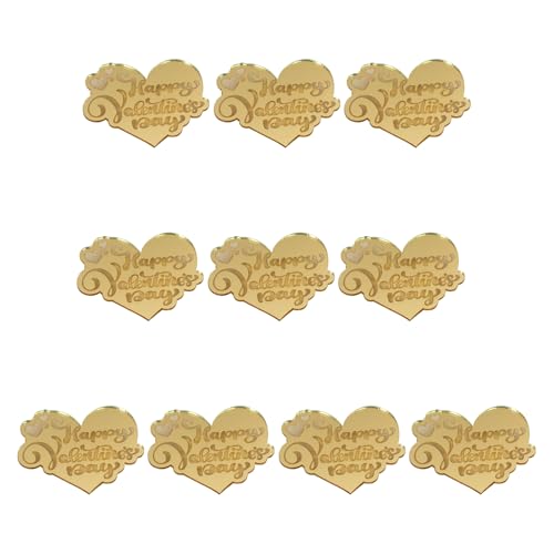 pofluany Valentinstag-Topper, reflektierende Würfel, herzförmige Schilder mit Spiegelgravur für Cupcake-Topper, Valentinstag, geruchlos, Kuchendekorationszubehör, 10 Stück D pofluany Valentinstag-Topper, reflektierende Würfel, herzförmige Schilder mit Spiegelgravur für Cupcake-Topper, Valentinstag, geruchlos, Kuchendekorationszubehör, 10 Stück D von pofluany