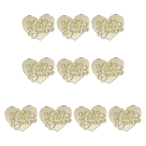 pofluany Valentinstag-Topper, reflektierende Würfel, herzförmige Schilder mit Spiegelgravur für Cupcake-Topper, Valentinstag, geruchlos, Kuchendekorationszubehör, 10 Stück F pofluany Valentinstag-Topper, reflektierende Würfel, herzförmige Schilder mit Spiegelgravur für Cupcake-Topper, Valentinstag, geruchlos, Kuchendekorationszubehör, 10 Stück F von pofluany