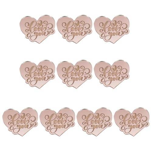 pofluany Valentinstag-Topper, reflektierende Würfel, herzförmige Schilder mit Spiegelgravur für Cupcake-Topper, Valentinstag, geruchlos, Kuchendekorationszubehör, 10 Stück G pofluany Valentinstag-Topper, reflektierende Würfel, herzförmige Schilder mit Spiegelgravur für Cupcake-Topper, Valentinstag, geruchlos, Kuchendekorationszubehör, 10 Stück G von pofluany