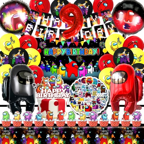 Amon Geburtstagsdeko 9 Jahre, Amon Geburtstag Set, Ballon, Geburtstags Banner, Kuchen Dekoration, Tischdecke, Aufkleber, Geeignet für die Dekoration von Geburtstagen und Mottopartys Amon Geburtstagsdeko 9 Jahre, Amon Geburtstag Set, Ballon, Geburtstags Banner, Kuchen Dekoration, Tischdecke, Aufkleber, Geeignet für die Dekoration von Geburtstagen und Mottopartys von polrsgh