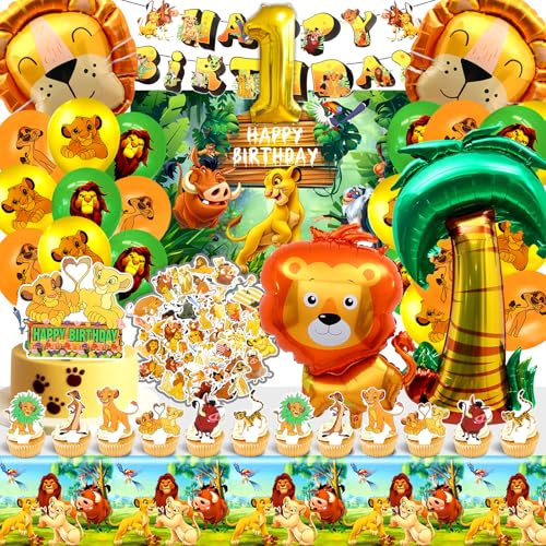 Löwen Geburtstagsdeko 1 Jahr, Löwen Deko, Löwe Ballon, Löwen Geburtstags Banner, Löwen Tortendeko, Tischdecke, Aufkleber, Geeignet für Kindergeburtstage und Mottoparty Dekorationen Löwen Geburtstagsdeko 1 Jahr, Löwen Deko, Löwe Ballon, Löwen Geburtstags Banner, Löwen Tortendeko, Tischdecke, Aufkleber, Geeignet für Kindergeburtstage und Mottoparty Dekorationen von polrsgh