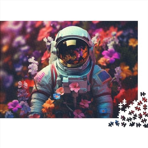 Astronaut mit Blumen 500 Teile für Erwachsene, lustiges Puzzle, Bildungsspiel, Dekorationsspielzeug, intellektuelles Spiel, Spielzeug, 500 Stück (52 x 38 cm) von ponnyc