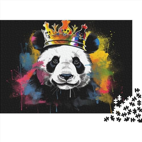 Crown Panda 1000-teiliges Puzzle für Erwachsene, lustiges Spielzeug, Intellektuelles Spiel, Spielzeug, Bildungsspiel, Dekoration, Entspannung und Intelligenz, 1000 Teile (75 x 50 cm) von ponnyc