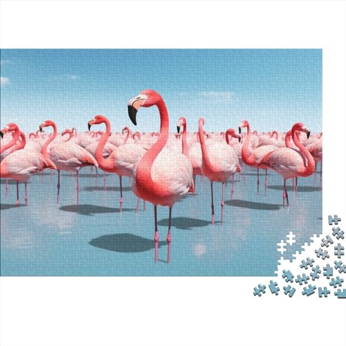 Flamingos, 1000 Teile, für Erwachsene, lustiges Puzzle, Lernspiel, Spielzeug, geistiges Spiel, Spielzeug, Entspannung und Intelligenz, 1000 Stück (75 x 50 cm) von ponnyc