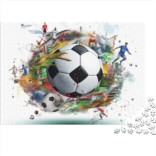 Fußball-Elemente-Puzzle, 500 Teile, lustiges Spielzeug für Erwachsene, Denkspiel, Bildungsspiel, Heimdekoration, Intelligenz, 500 Teile (52 x 38 cm) von ponnyc