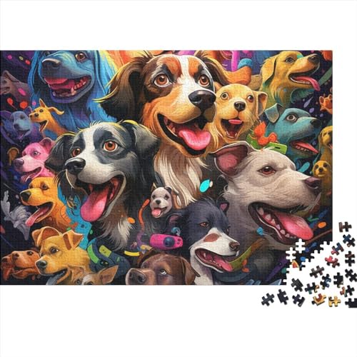 Gruppenfoto von Hunde-Puzzles für Erwachsene, lustiges 1000-teiliges Spielzeug, Denkspiel, Lernspiel, hochwertig und langlebig, 1000 Teile (75 x 50 cm) von ponnyc