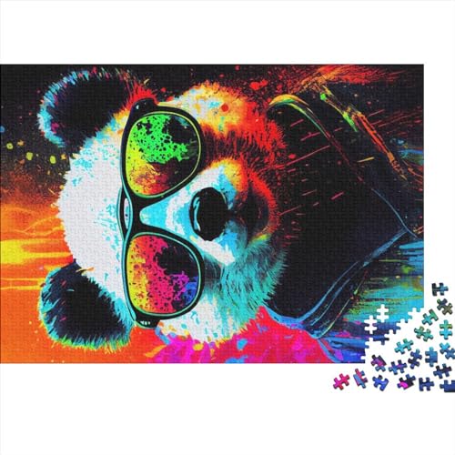 Puzzles für Erwachsene Panda-Puzzles 1000 Teile Holzpuzzle für Erwachsene und Kinder lustige Puzzlespiele 1000 Teile (75 x 50 cm) von ponnyc