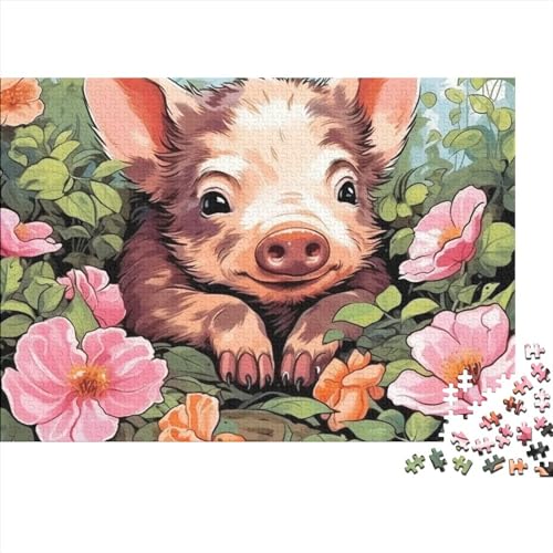 Schwein für Erwachsene, lustiges 1000-teiliges Puzzle, Spielzeug, Denkspiel, Bildungsspiel, Entspannung und Intelligenz, 1000 Stück (75 x 50 cm) von ponnyc