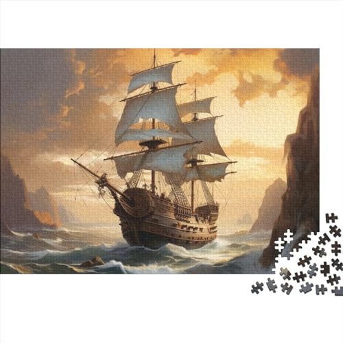Segelboot-Puzzle, 1000 Teile, lustiges Spielzeug für Erwachsene, Denkspiel, Spielzeug, Bildungsspiel, hochwertig und langlebig, 1000 Teile (75 x 50 cm) von ponnyc
