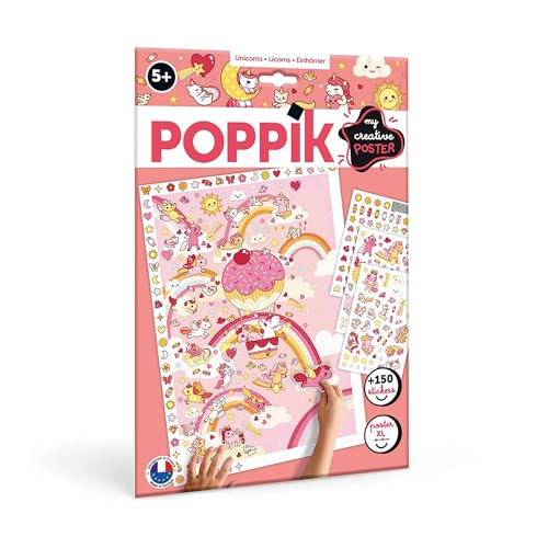 poppik 1841200 Sticker-Poster, Einhörner, Kreativposter mit ablösbaren Einhorn-Aufklebern, Stickerset zum Basteln, für Kinder ab 5 Jahren, 48 x 68 cm poppik 1841200 Sticker-Poster, Einhörner, Kreativposter mit ablösbaren Einhorn-Aufklebern, Stickerset zum Basteln, für Kinder ab 5 Jahren, 48 x 68 cm von poppik
