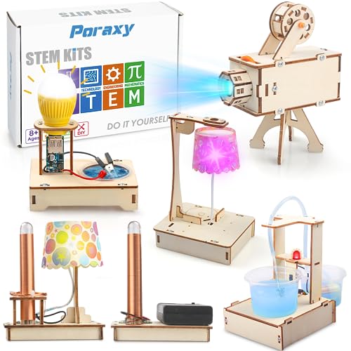 Poraxy STEM Wissenschaft Kits für Kinder von 8-10-12 Jahren, 5-teiliges 3D-Holzpuzzle-Set, Spielzeug für Kinder von 8-13 Jahren, pädagogische Wissenschaft Baukasten, Geschenke Poraxy STEM Wissenschaft Kits für Kinder von 8-10-12 Jahren, 5-teiliges 3D-Holzpuzzle-Set, Spielzeug für Kinder von 8-13 Jahren, pädagogische Wissenschaft Baukasten, Geschenke von poraxy