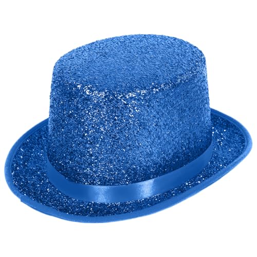 powerking Top Hüte für Männer Frauen Erwachsene, Glänzendes Kostüm Magier Hut Tuxedo Hut Viktorianische Weihnachten Topper Hüte Fancy Kleid Party Headwear Zubehör,Blau powerking Top Hüte für Männer Frauen Erwachsene, Glänzendes Kostüm Magier Hut Tuxedo Hut Viktorianische Weihnachten Topper Hüte Fancy Kleid Party Headwear Zubehör,Blau von powerking