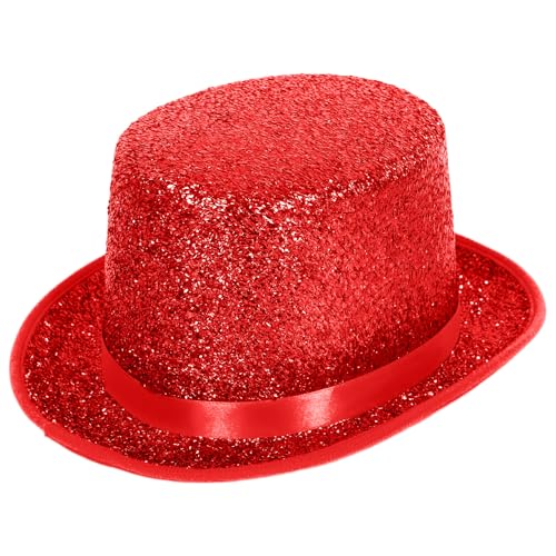 powerking Top Hüte für Männer Frauen Erwachsene, Glänzendes Kostüm Magier Hut Tuxedo Hut Viktorianische Weihnachten Topper Hüte Fancy Kleid Party Headwear Zubehör,Rot powerking Top Hüte für Männer Frauen Erwachsene, Glänzendes Kostüm Magier Hut Tuxedo Hut Viktorianische Weihnachten Topper Hüte Fancy Kleid Party Headwear Zubehör,Rot von powerking