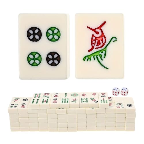 ppARK Mahjong 1 Set Mahjong, chinesische Mahjong-Fliesen, Klassische chinesische Mahjong-Familie, kleine Mahjong-Fliesen für Schlafzimmer und Wohnzimmer Mahjong Spiel von ppARK