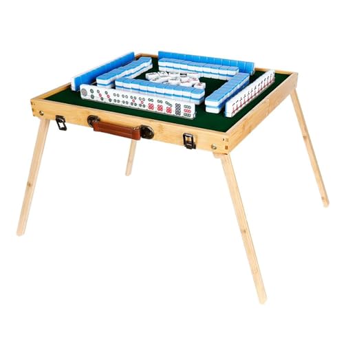 ppARK Mahjong 1 Set Majiang Tiles Tragbares Mahjong-Spiel für Indoor Outdoor Camping Unterhaltung Muttertagsgeschenk Mahjong Spiel von ppARK