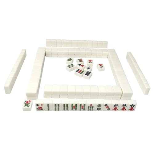 ppARK Mahjong 1 Set chinesisches Mahjong-Spielset, tragbare Mahjong-Fliesen für drinnen, Reisen, Geschenke, Zuhause, Büro, Muttertagsgeschenk Mahjong Spiel von ppARK
