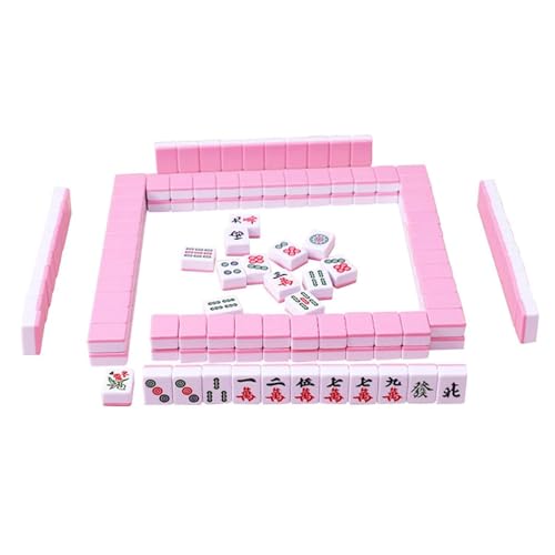 ppARK Mahjong 144 Stück tragbare Freizeit-Mahjong-Fliesen, chinesische Version, Mini-Mahjong-Fliesen für Familie, Freunde, Zuhause, Wohnheim Mahjong Spiel von ppARK