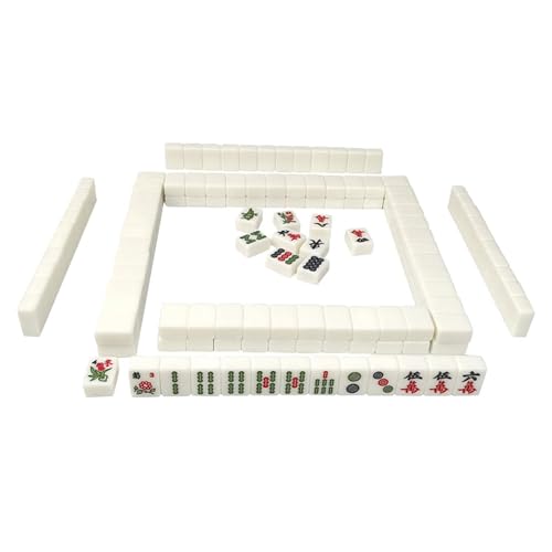 ppARK Mahjong Chinesische Version Mini-Mahjong-Fliesen, tragbare Mahjong-Fliesen für den Innenbereich, Schlafzimmer, Zuhause, Wohnheim, Outdoor, Camping, Reisen Mahjong Spiel von ppARK