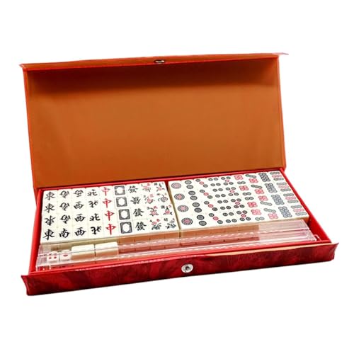 ppARK Mahjong Chinesisches Mahjong-Spielset, traditionelles Mini-Mahjong, langlebiges Mahjong-Set für den Innenbereich, für Familienzeitreisen, Balkon Mahjong Spiel von ppARK