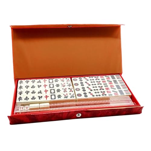 ppARK Mahjong Chinesisches Mahjong-Spielset, traditionelles chinesisches Mini-Mahjong, tragbares Indoor-Spielset für Zeitreisen mit der Familie Mahjong Spiel von ppARK