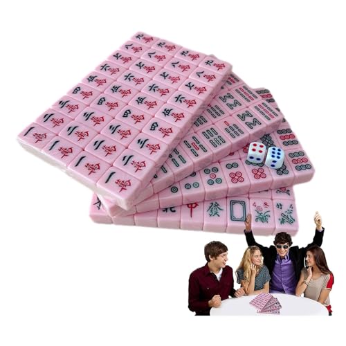 ppARK Mahjong Mini-Mahjong-Karten, chinesisches Mahjong-Set, Reisezubehör, Mahjong-Legespiel für Reisen, Schulen, Ausflüge, Schlafsäle Mahjong Spiel von ppARK