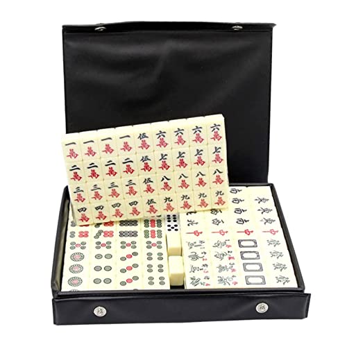 ppARK Mahjong Tragbares Mini-Mahjong-Set, chinesisches Mahjong-Set, Desktop-Spielzeug, Reise-Mahjong, interaktives Mahjong-Set, Indoor-Unterhaltungsspiel-Set, Reisespielzeug Mahjong Spiel von ppARK