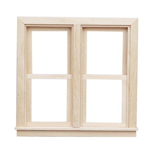 predolo 1/12 Puppenhaus Miniatur DIY Holzfenster für Raumdekoration, Stil B von predolo